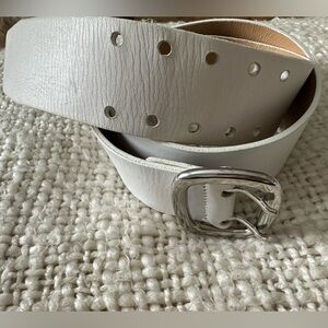 Brave White Leather Belt - Made in Canada